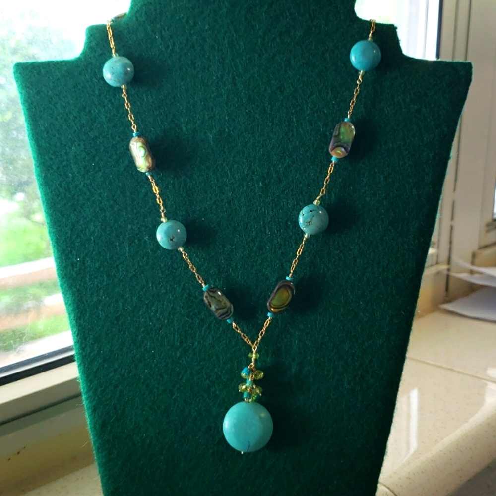 Turquoise/ Abalone shell necklace